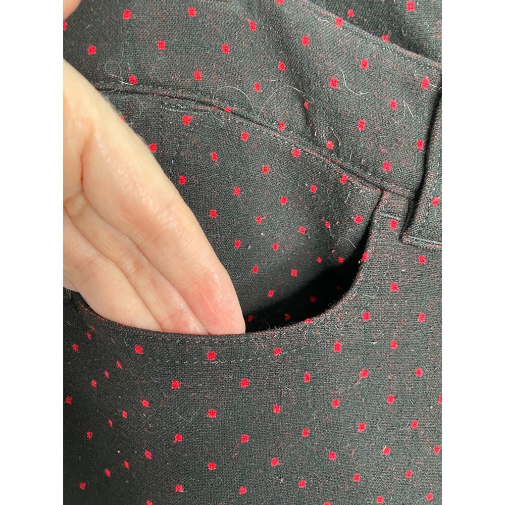 Talbots Factory Black with Red Polka Dot Ankle Pants Size 8 - Picture 3 of 8